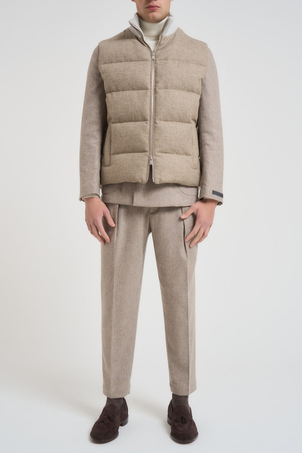 Piumino uomo smanicato beige AAPIKE AAIF65516WR210 LARDINI 