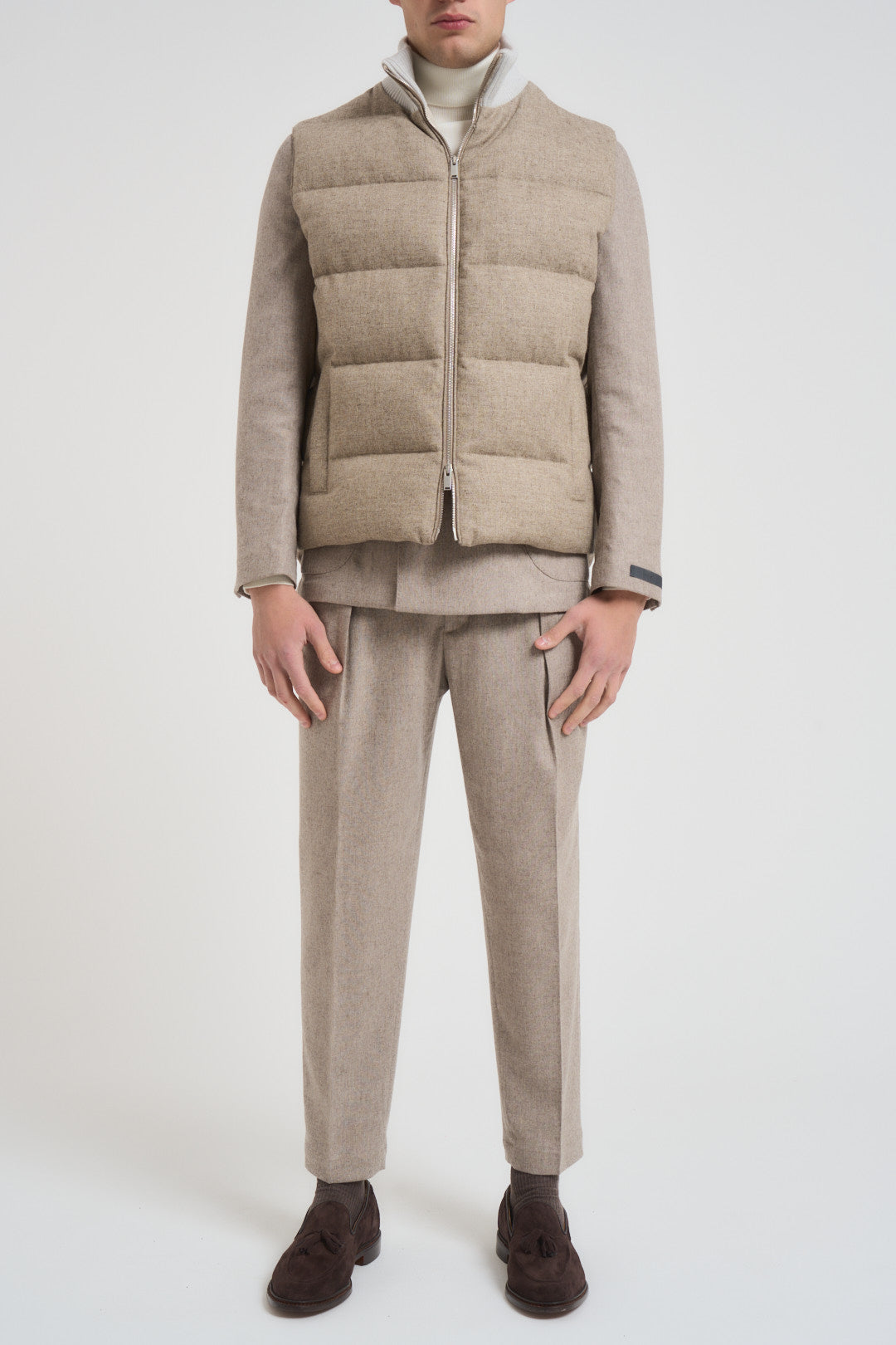 Piumino uomo smanicato beige AAPIKE AAIF65516WR210 LARDINI 