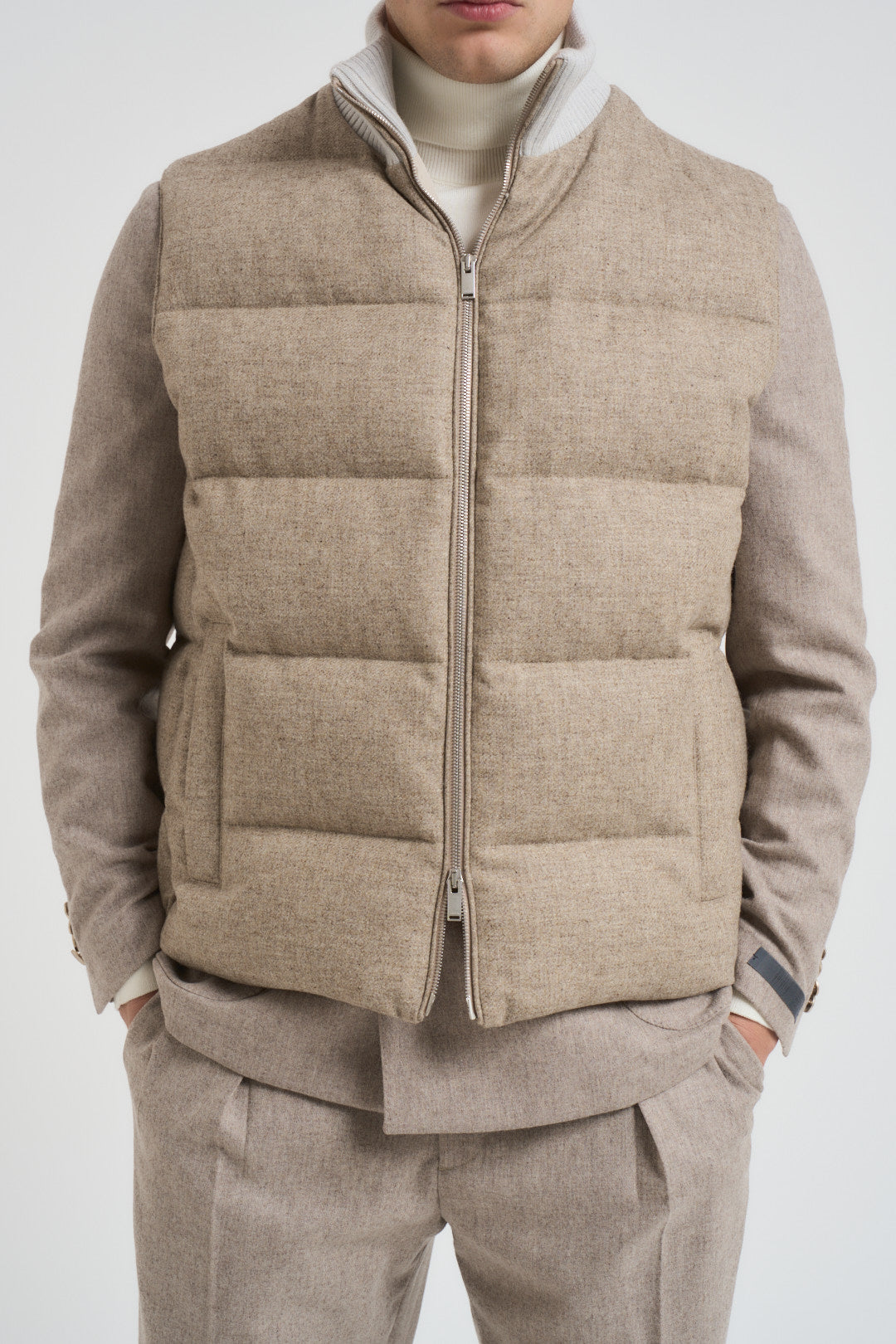 Piumino uomo smanicato beige AAPIKE AAIF65516WR210 LARDINI 