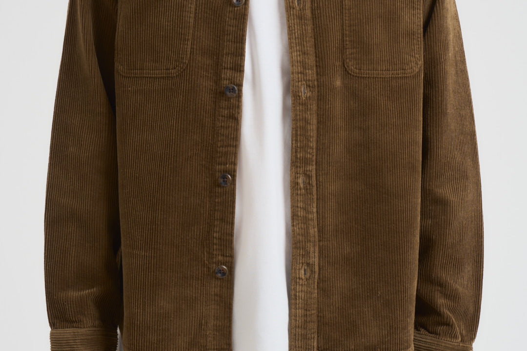 Overshirt uomo in velluto a coste militare 1000541 537 LES DEUX 