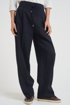 Pantaloni donna gamba dritta blu notte N87 N08 LIVIANA CONTI 