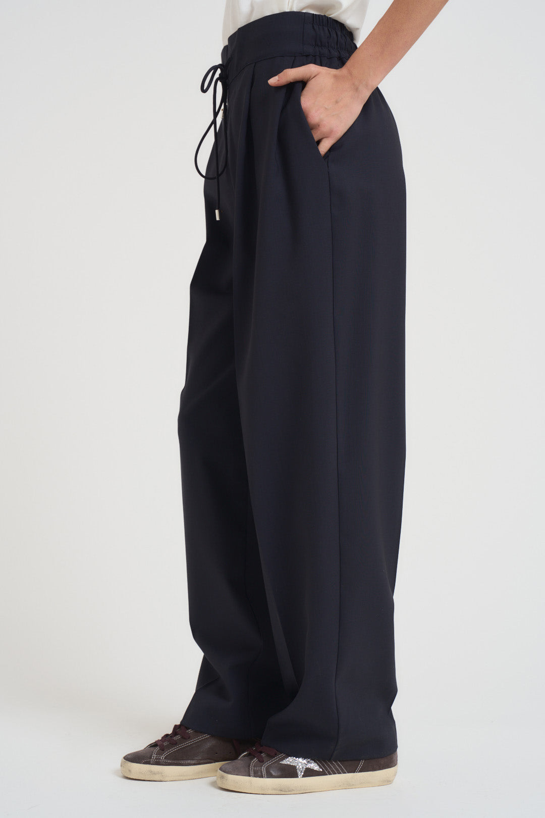 Pantaloni donna gamba dritta blu notte N87 N08 LIVIANA CONTI 
