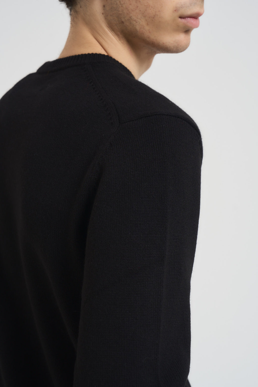Maglione uomo girocollo nero Après ski rosso HERON APRBOTT00 MC2 SAINT BARTH 