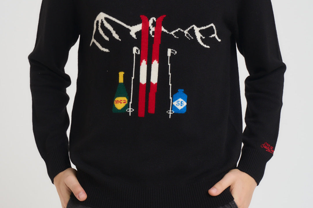 Maglia uomo girocollo nera HERONC APRESBOTT00 MC2 SAINT BARTH 