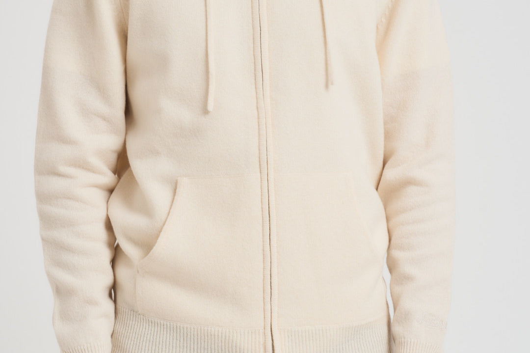 Felpa in maglia con cappuccio bianca LAMBSWL 10 MC2 SAINT BARTH 