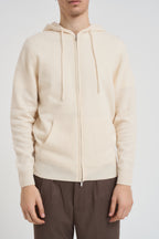 Felpa in maglia con cappuccio bianca LAMBSWL 10 MC2 SAINT BARTH 
