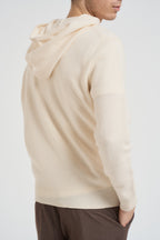Felpa in maglia con cappuccio bianca LAMBSWL 10 MC2 SAINT BARTH 