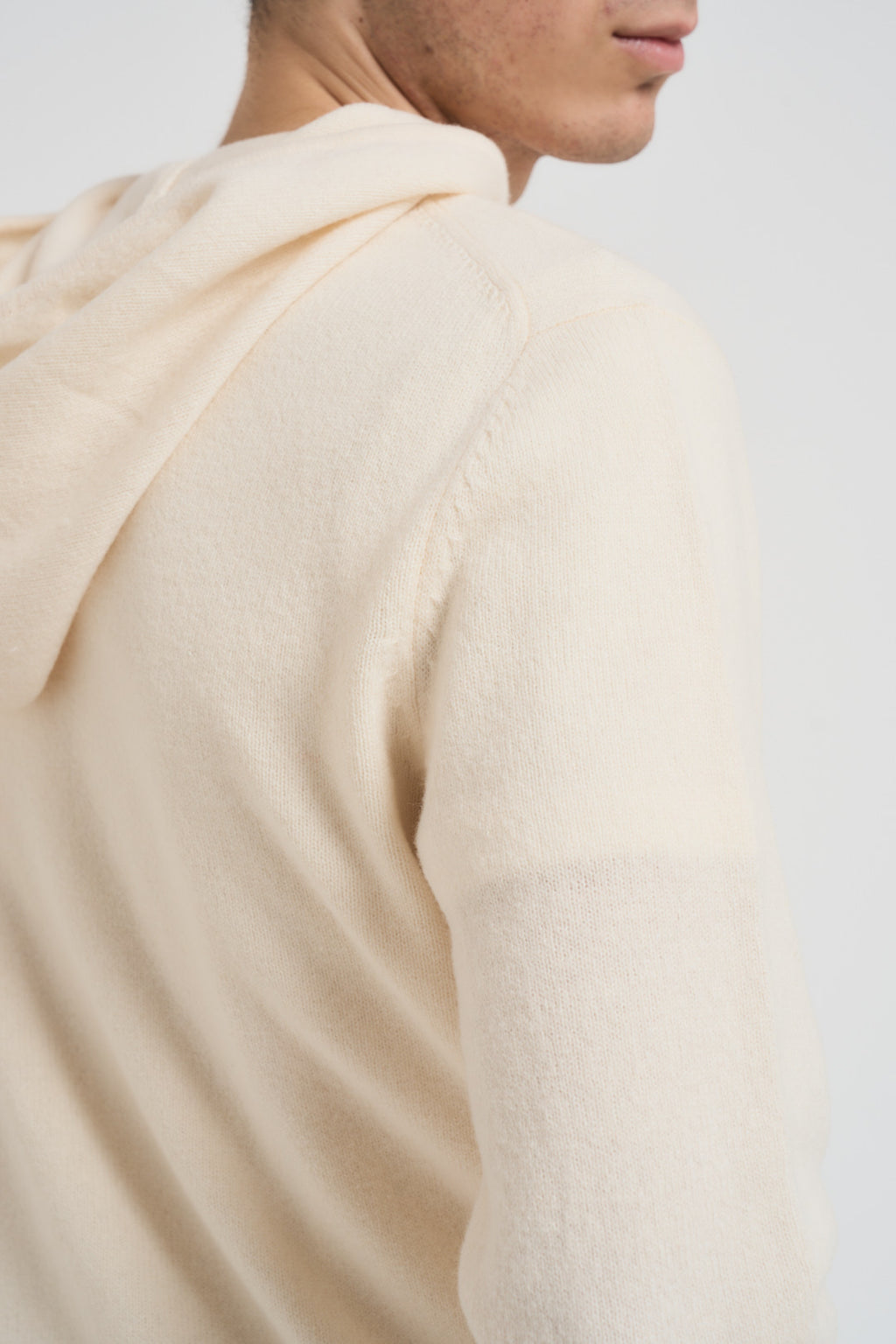 Felpa in maglia con cappuccio bianca LAMBSWL 10 MC2 SAINT BARTH 