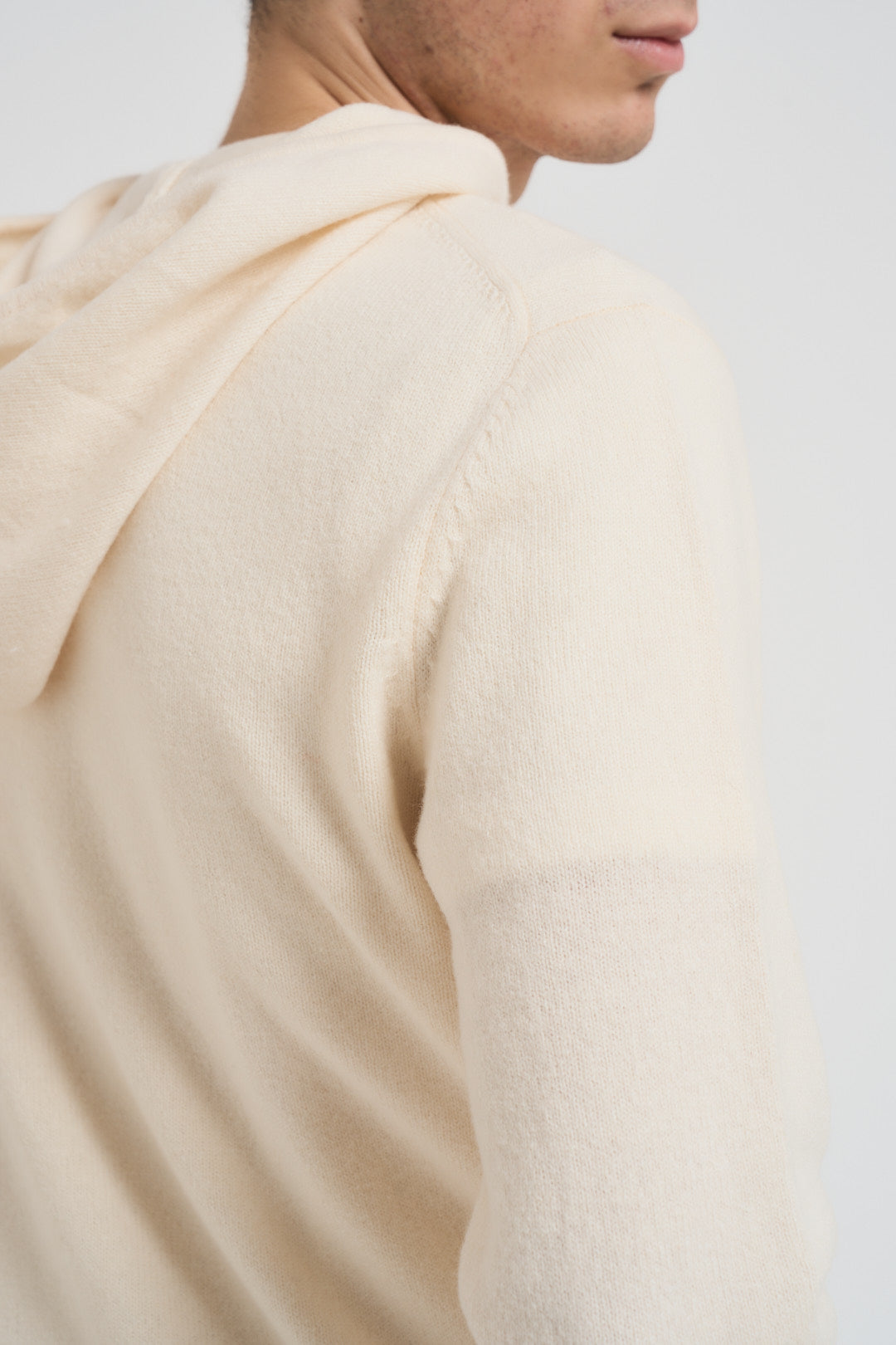 Felpa in maglia con cappuccio bianca LAMBSWL 10 MC2 SAINT BARTH 