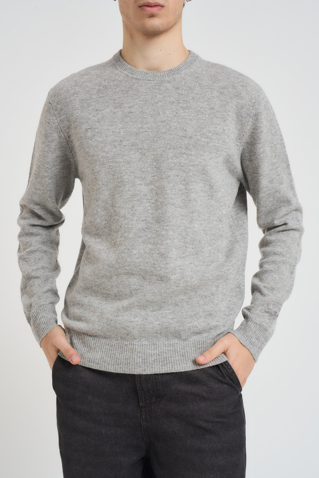 Maglia uomo girocollo grigia REGENT LAMBSWL15ML MC2 SAINT BARTH 