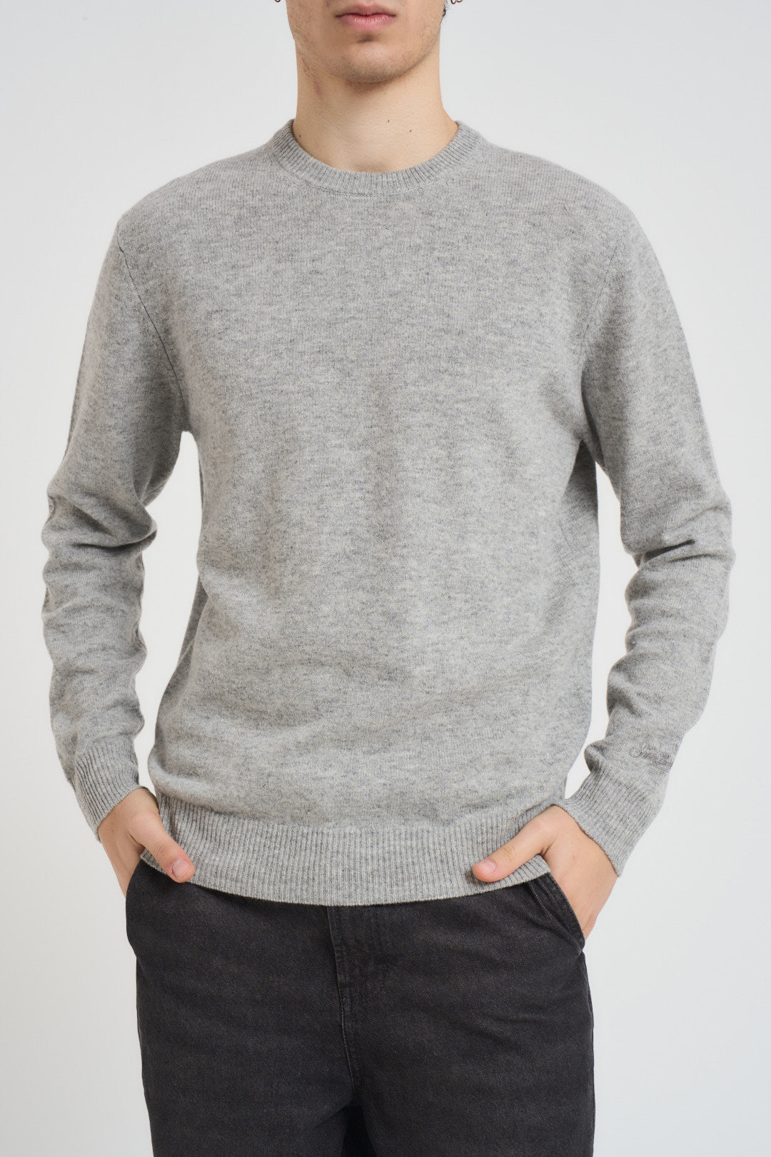 Maglia uomo girocollo grigia REGENT LAMBSWL15ML MC2 SAINT BARTH 