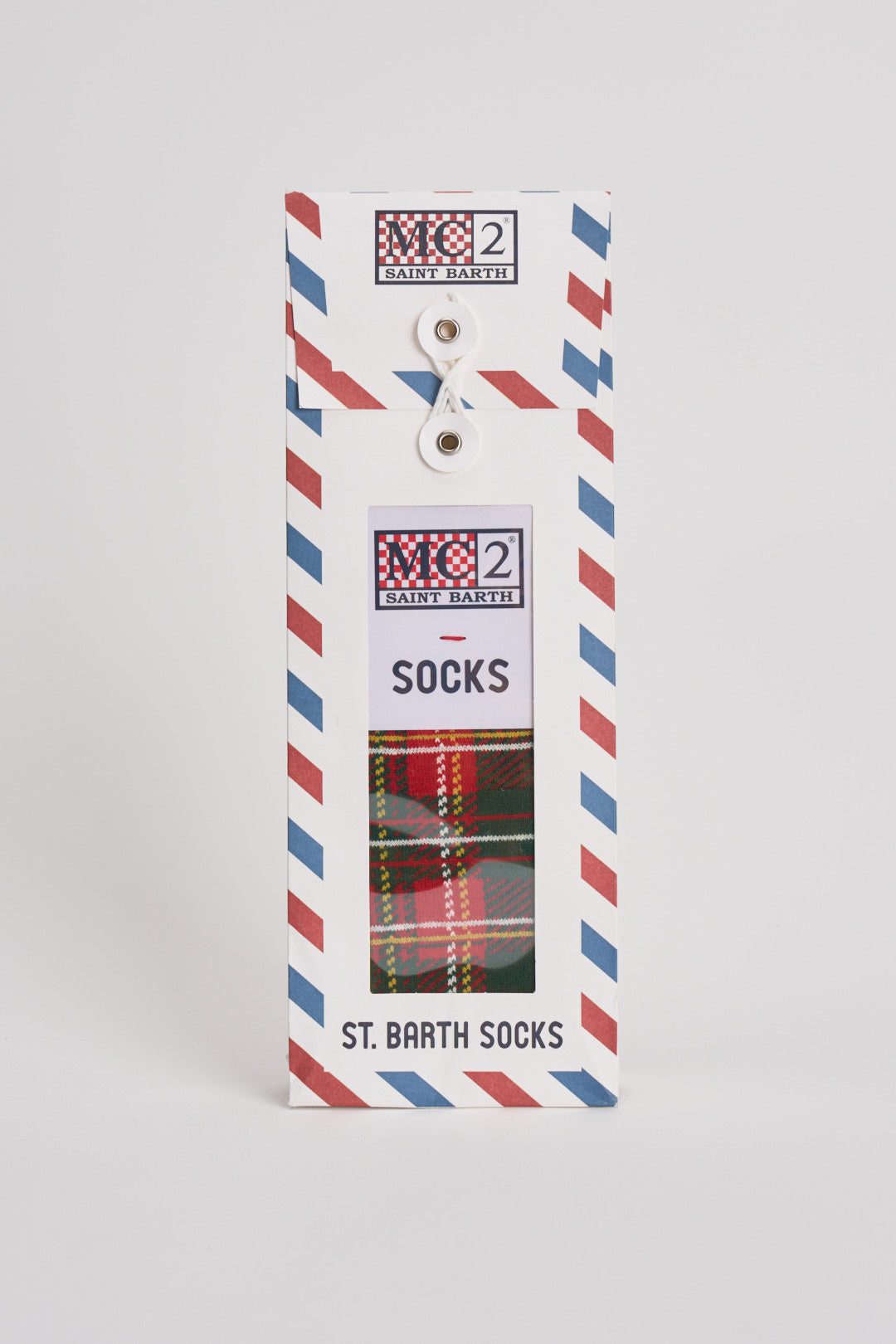 Calzini uomo stampa a rombi rosso e verde SOX TART51 MC2 SAINT BARTH 