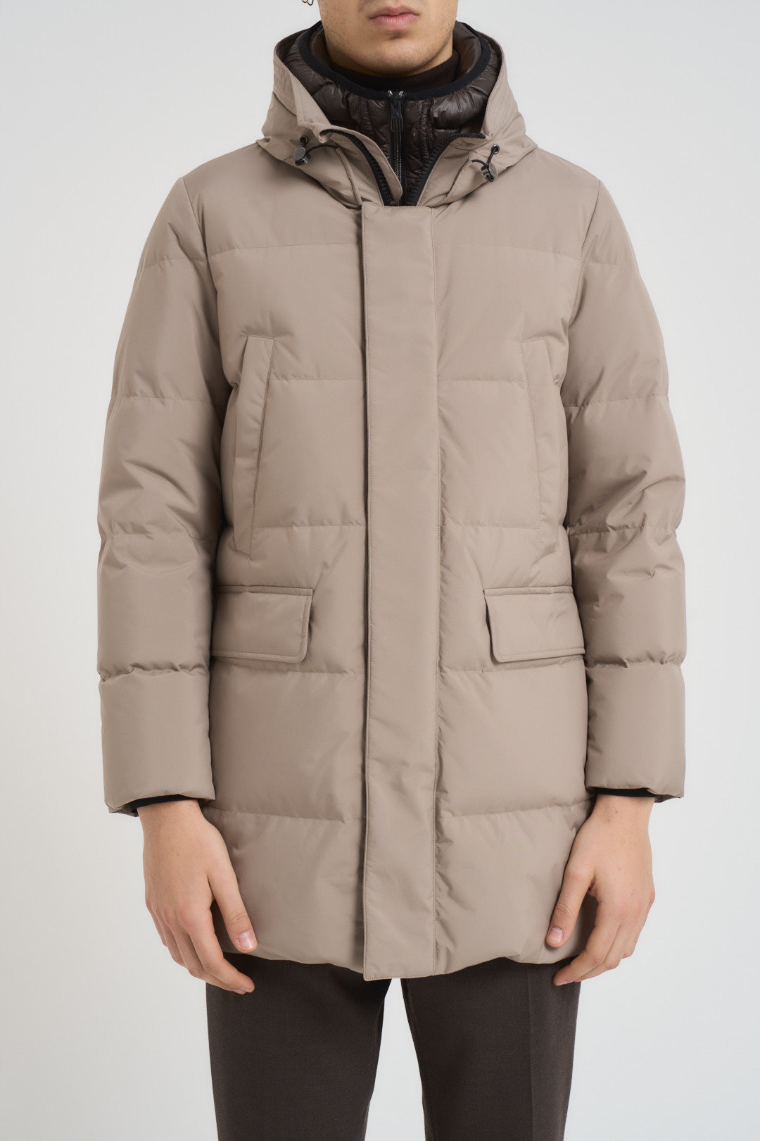 Piumino uomo midi sabbia F09MUCX501 16126 MONTECORE 