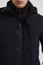Piumino con cappuccio blu scuro F09MUCX581 18589 MONTECORE 