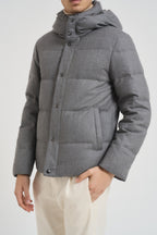 Piumino uomo trapuntato in lana grigio F09MUCX742 27795 MONTECORE 
