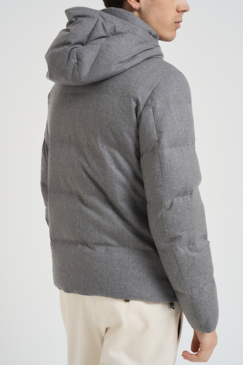 Piumino uomo trapuntato in lana grigio F09MUCX742 27795 MONTECORE 