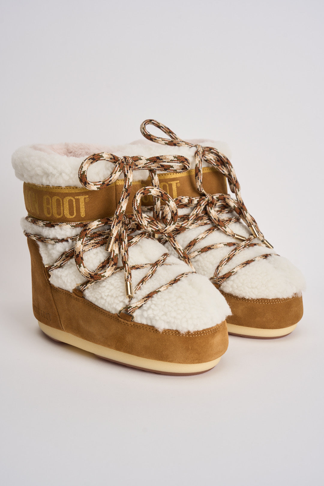 Stivale donna da neve cammello e bianco 1409580 MA03WHISKYOFFWHITE MOON BOOT 