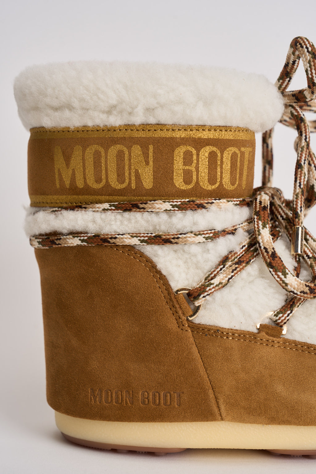 Stivale donna da neve cammello e bianco 1409580 MA03WHISKYOFFWHITE MOON BOOT 