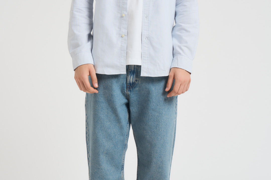Camicia uomo a righe celeste 710549084 009 RALPH LAUREN 