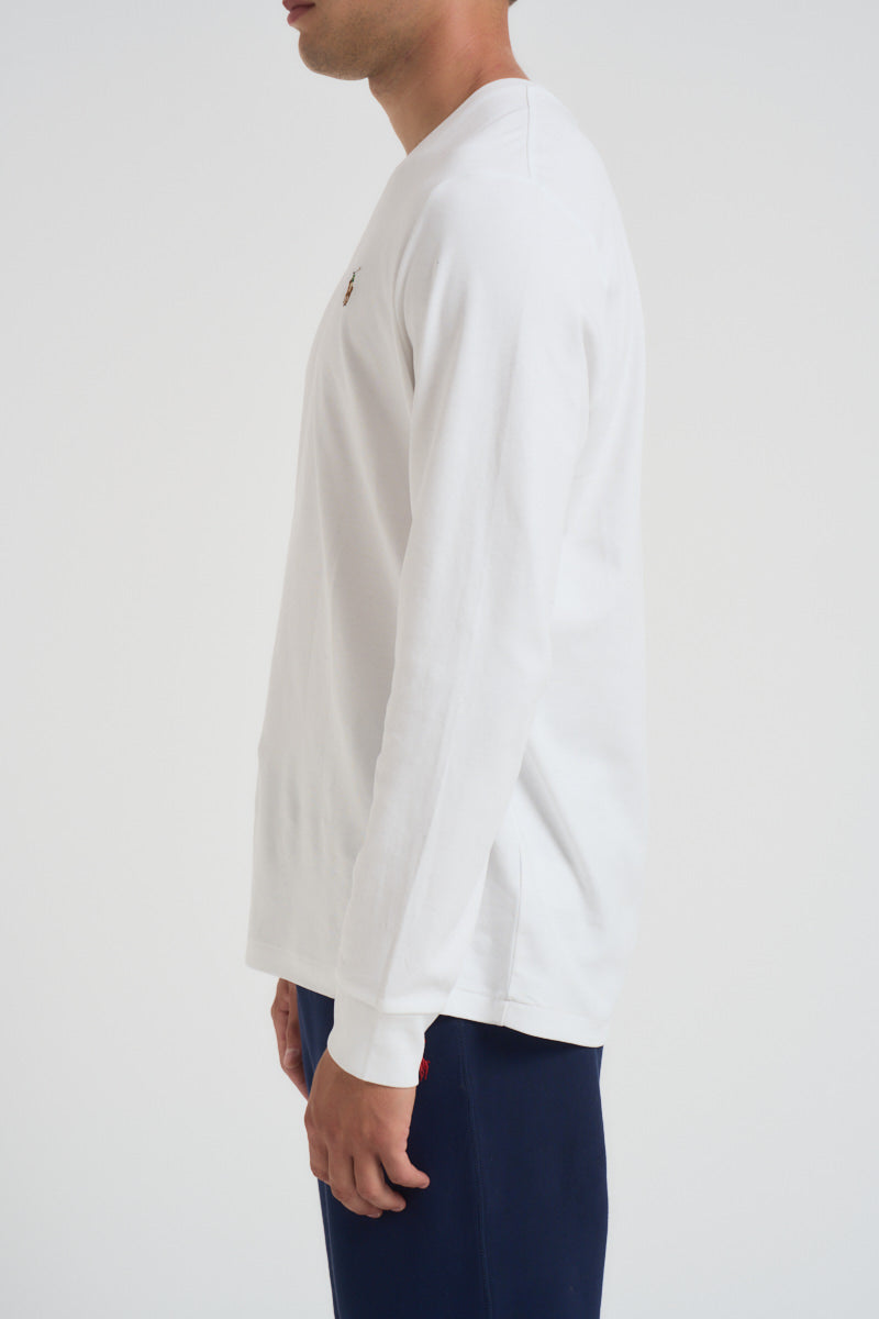 T-shirt uomo bianca manica lunga 710760121 002 RALPH LAUREN 