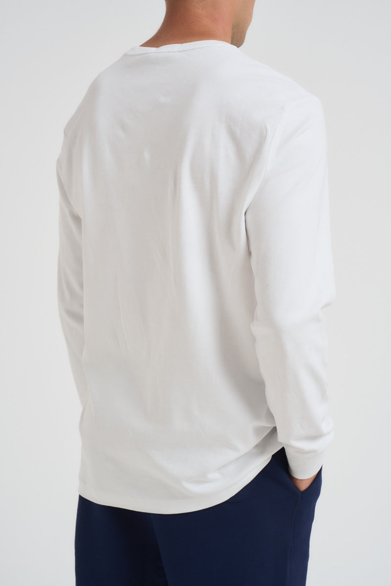 T-shirt uomo bianca manica lunga 710760121 002 RALPH LAUREN 