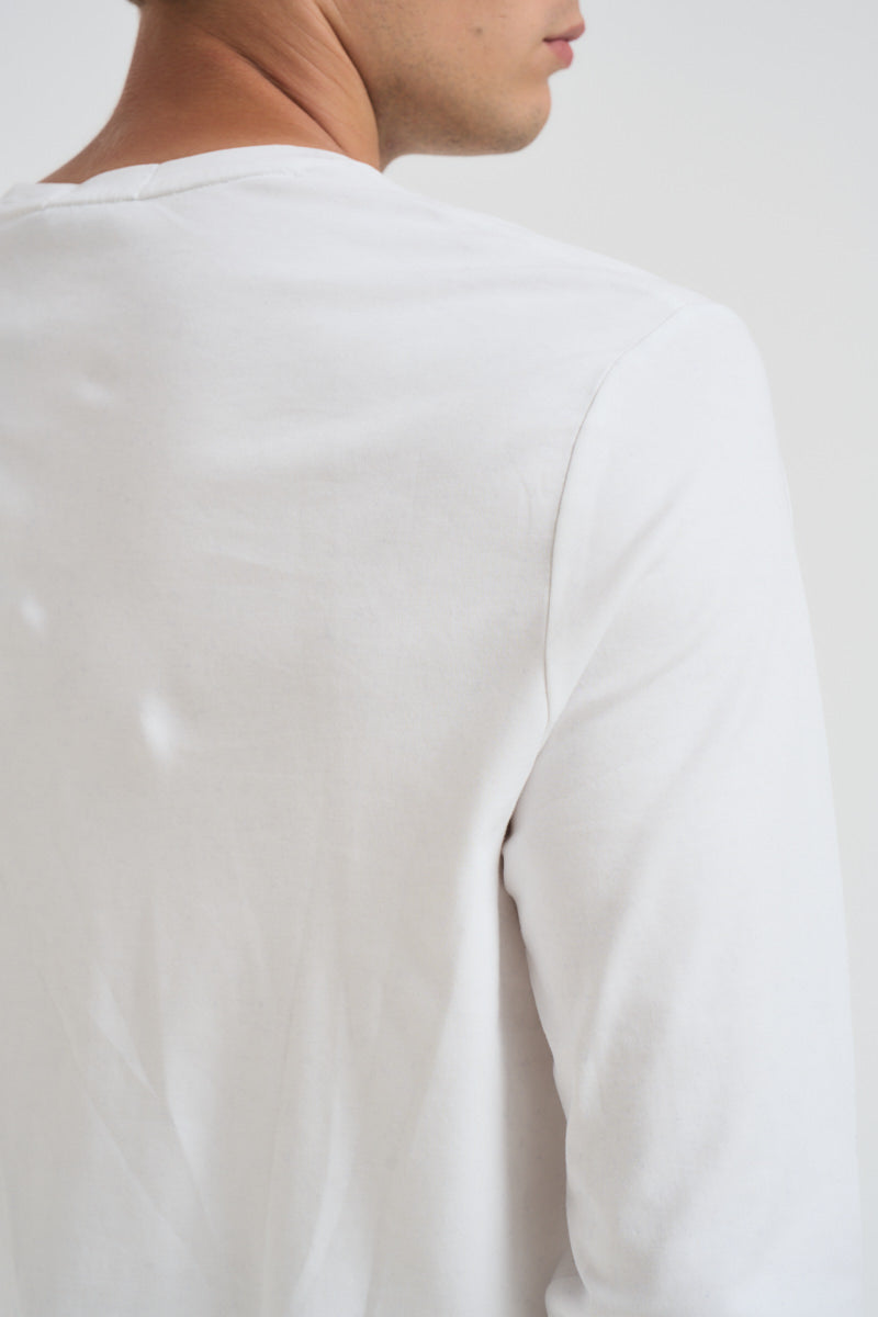 T-shirt uomo bianca manica lunga 710760121 002 RALPH LAUREN 