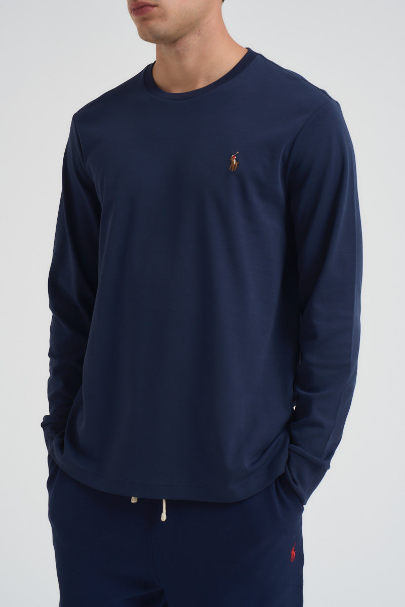 T-shirt uomo blu manica lunga 710760121 003 RALPH LAUREN 