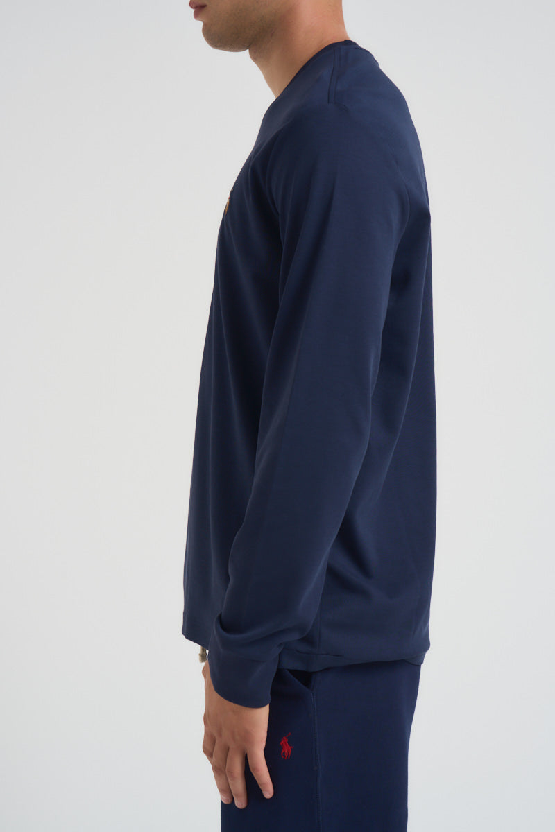 T-shirt uomo blu manica lunga 710760121 003 RALPH LAUREN 
