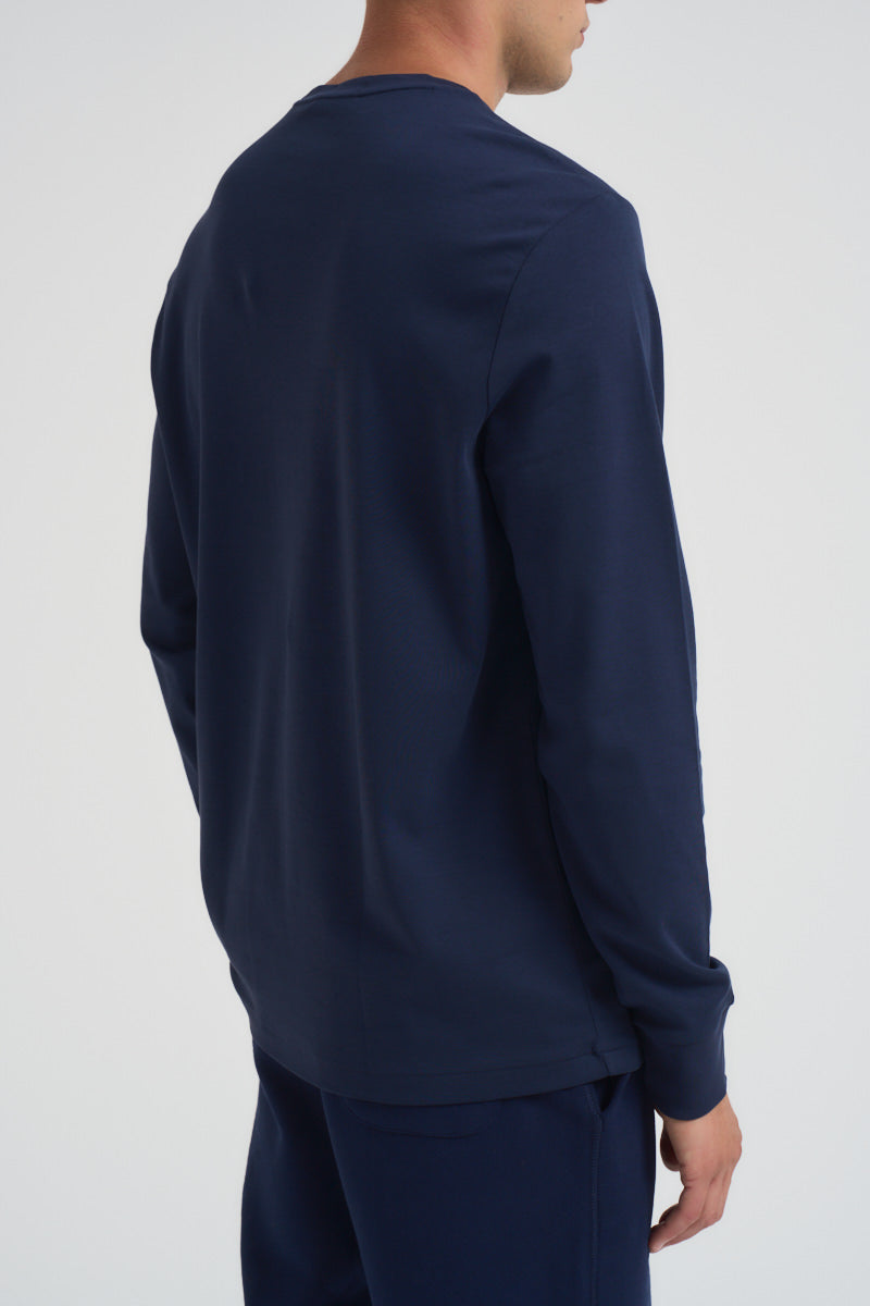 T-shirt uomo blu manica lunga 710760121 003 RALPH LAUREN 