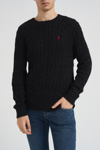 Maglia uomo girocollo a treccia  nera 710775885 012 RALPH LAUREN 