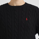 Maglia uomo girocollo a treccia  nera 710775885 012 RALPH LAUREN 