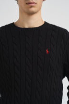 Maglia uomo girocollo a treccia  nera 710775885 012 RALPH LAUREN 