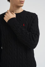 Maglia uomo girocollo a treccia  nera 710775885 012 RALPH LAUREN 