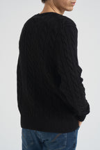 Maglia uomo girocollo a treccia  nera 710775885 012 RALPH LAUREN 