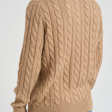 Maglia uomo a treccia cammello 710775885 014 RALPH LAUREN 