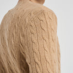 Maglia uomo a treccia cammello 710876762 009 RALPH LAUREN 