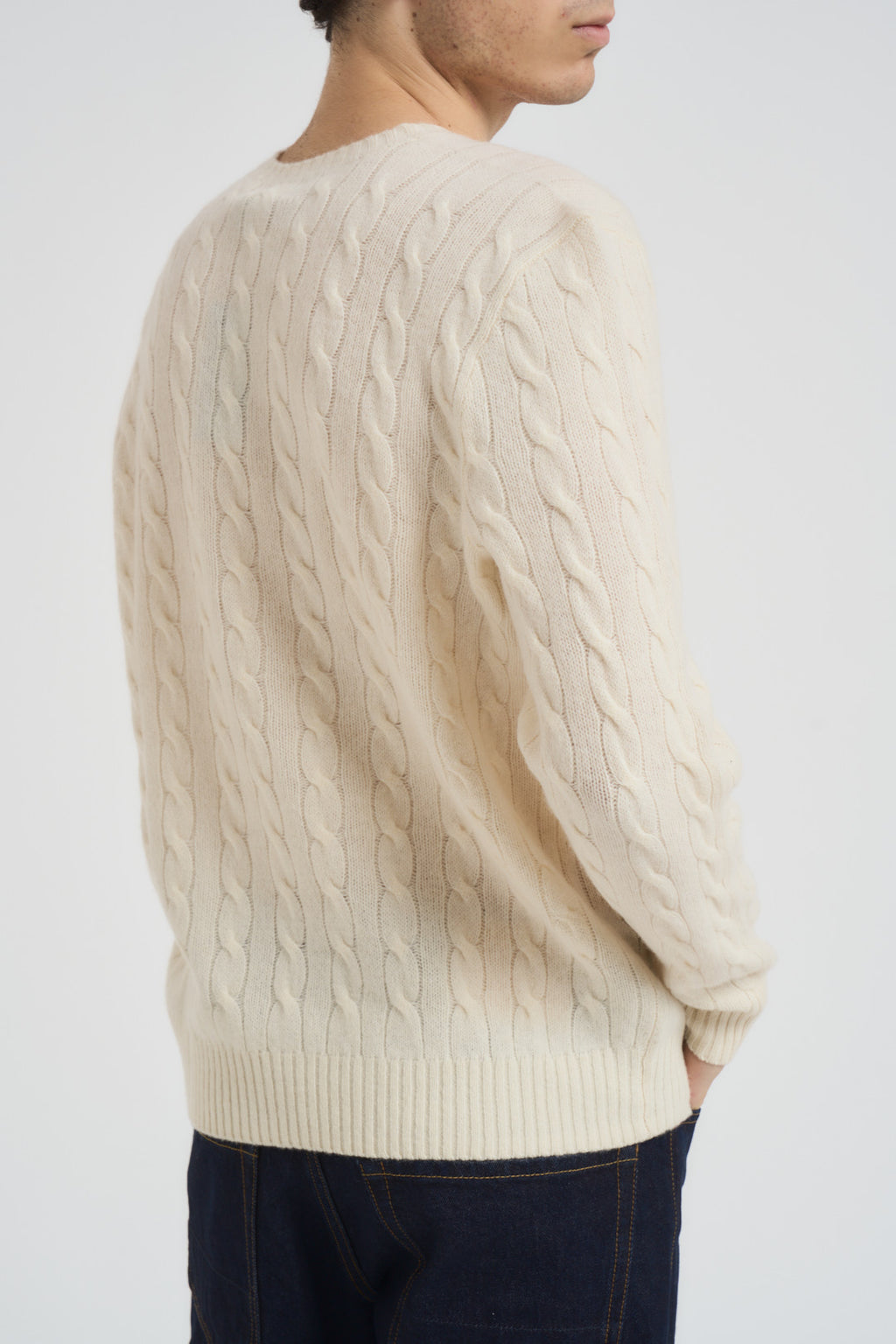 Maglia uomo a trecce panna 710876762 010 RALPH LAUREN 