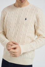 Maglia uomo a trecce panna 710876762 010 RALPH LAUREN 
