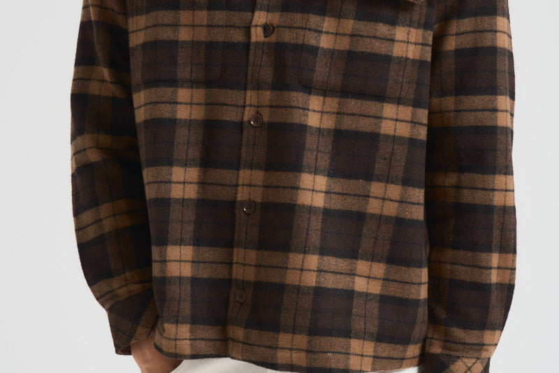 Camicia uomo a quadretti marrone M24300096 TURKISHCOFFEE SAMSØE SAMSØE 