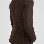 Giacca uomo doppiopetto in check marrone G751MF 408157F SANTANIELLO 