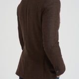 Giacca uomo doppiopetto in check marrone G751MF 408157F SANTANIELLO 