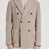 Giacca uomo doppiopetto in velluto grigio chiaro GL7251TL 387858P SANTANIELLO 