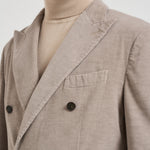 Giacca uomo doppiopetto in velluto grigio chiaro GL7251TL 387858P SANTANIELLO 