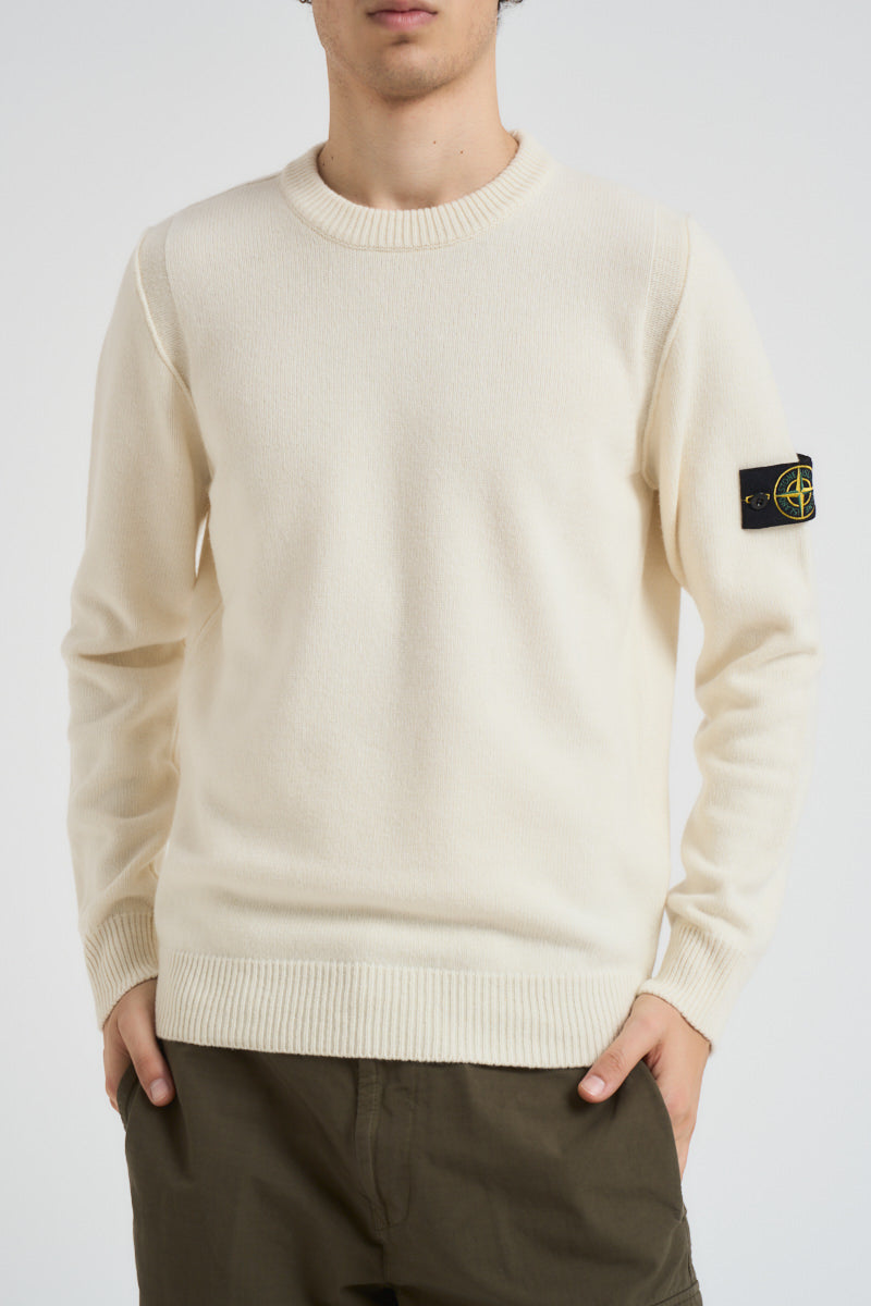 Maglia uomo girocollo panna 5100072 S00A3V0093 STONE ISLAND 