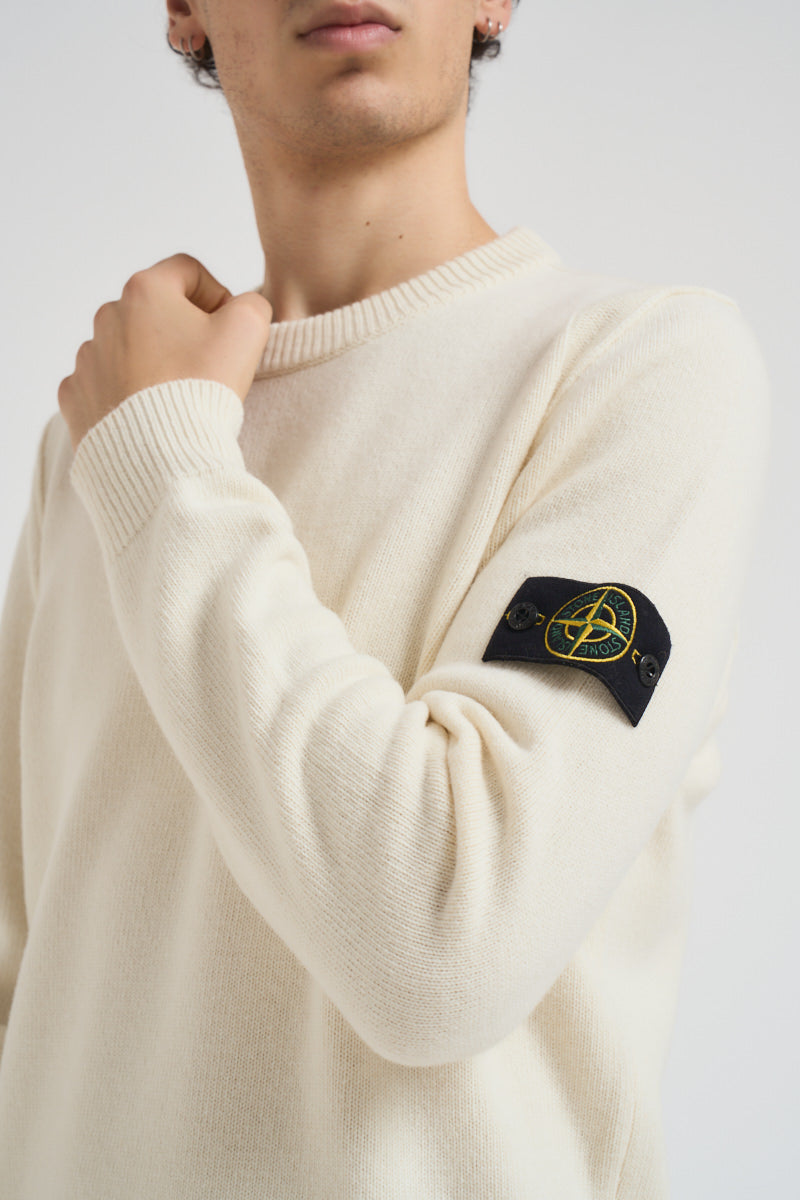 Maglia uomo girocollo panna 5100072 S00A3V0093 STONE ISLAND 