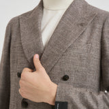 Giacca uomo doppiopetto in lana tortora 1SMC20K C90044T1250 TAGLIATORE 