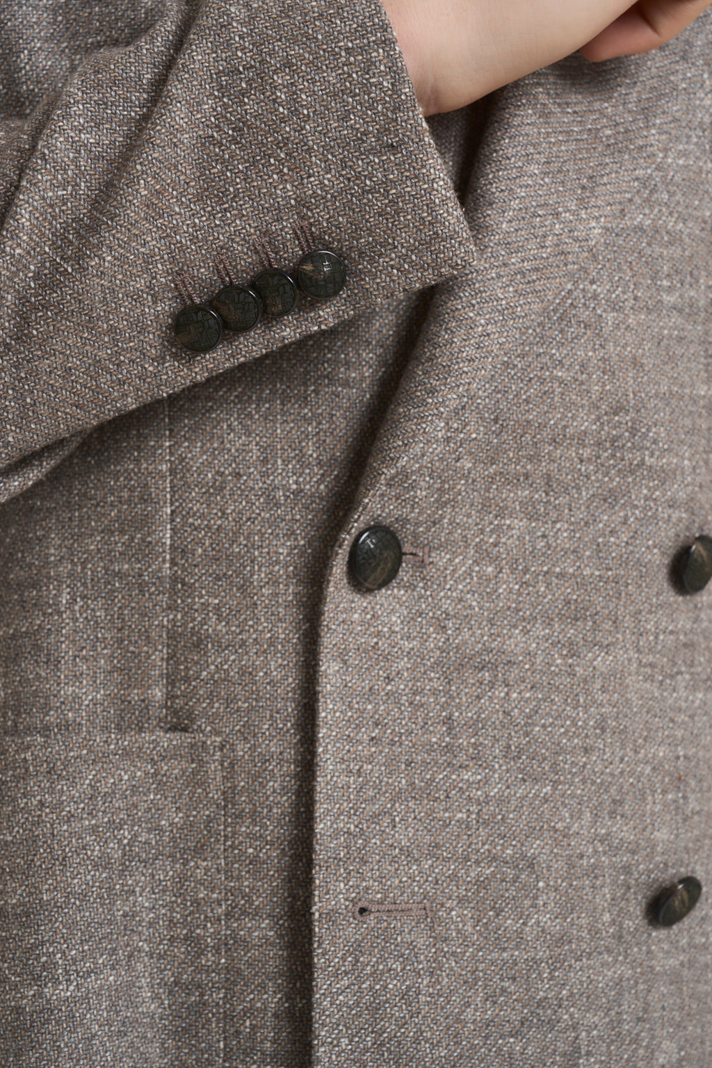 Giacca uomo doppiopetto in lana tortora 1SMC20K C90044T1250 TAGLIATORE 