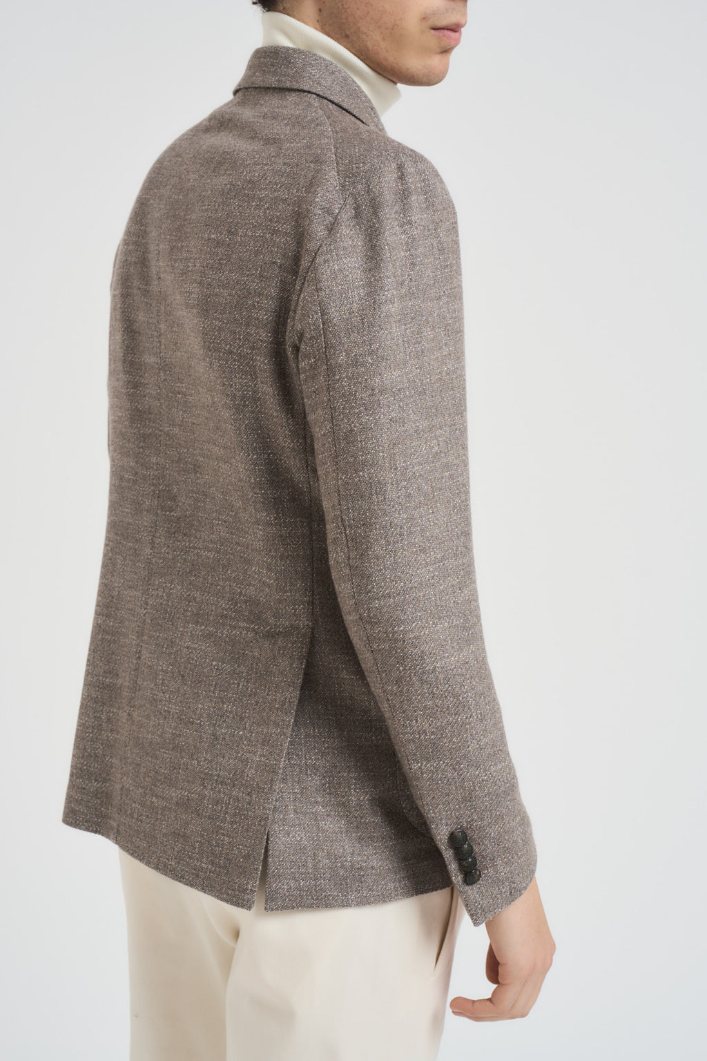 Giacca uomo doppiopetto in lana tortora 1SMC20K C90044T1250 TAGLIATORE 