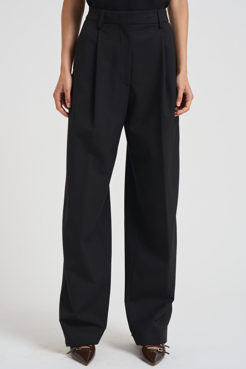 Pantalone donna in lana C3104 W0206BLACK THE LATEST 