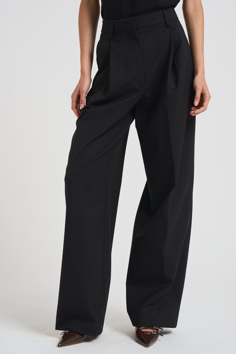 Pantalone donna in lana C3104 W0206BLACK THE LATEST 